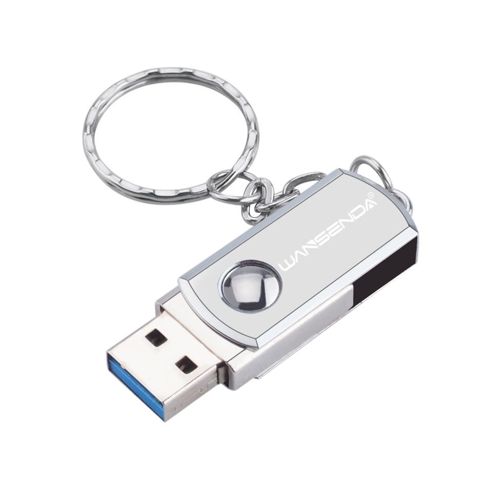 Stainless Steel USB 3.0 Flash Drive with Key Ring