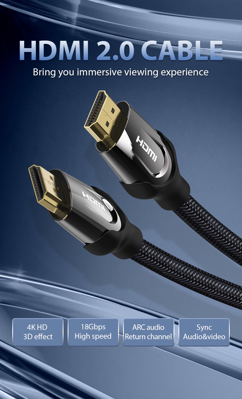 4K HDMI 2.0 3D 60 FPS Cable for TV