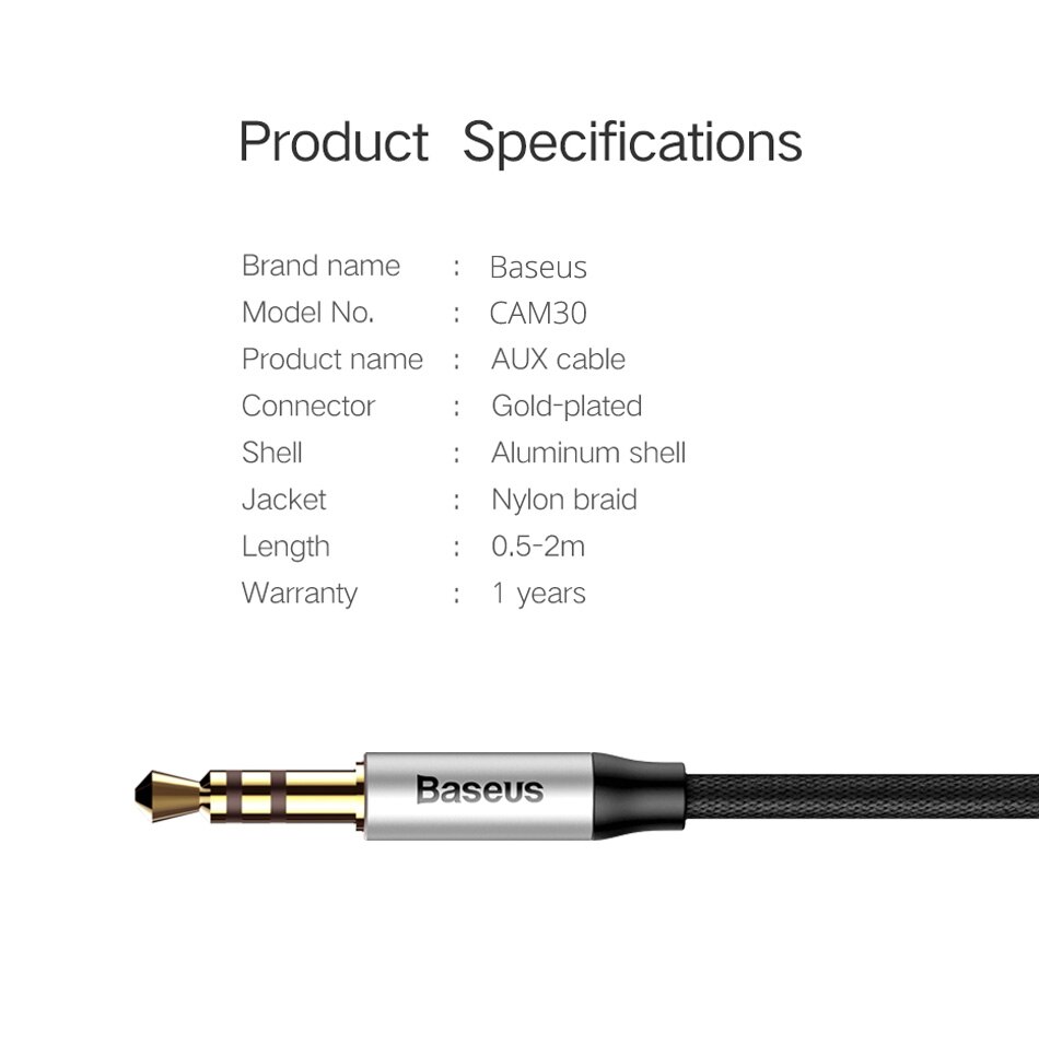 3.5 mm Jack Aux Cable for Speaker / Headphone
