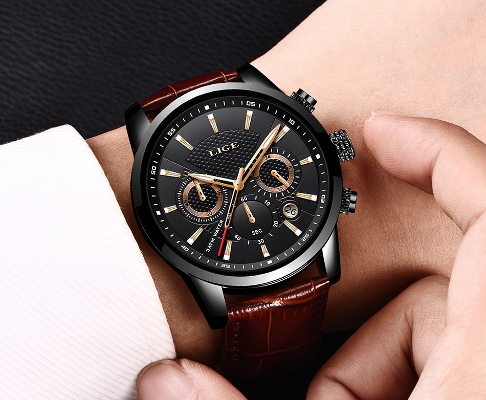 Solid Leather Watch for Men