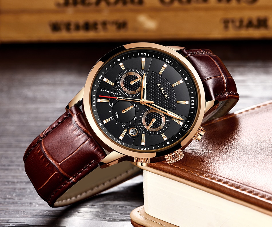 Solid Leather Watch for Men