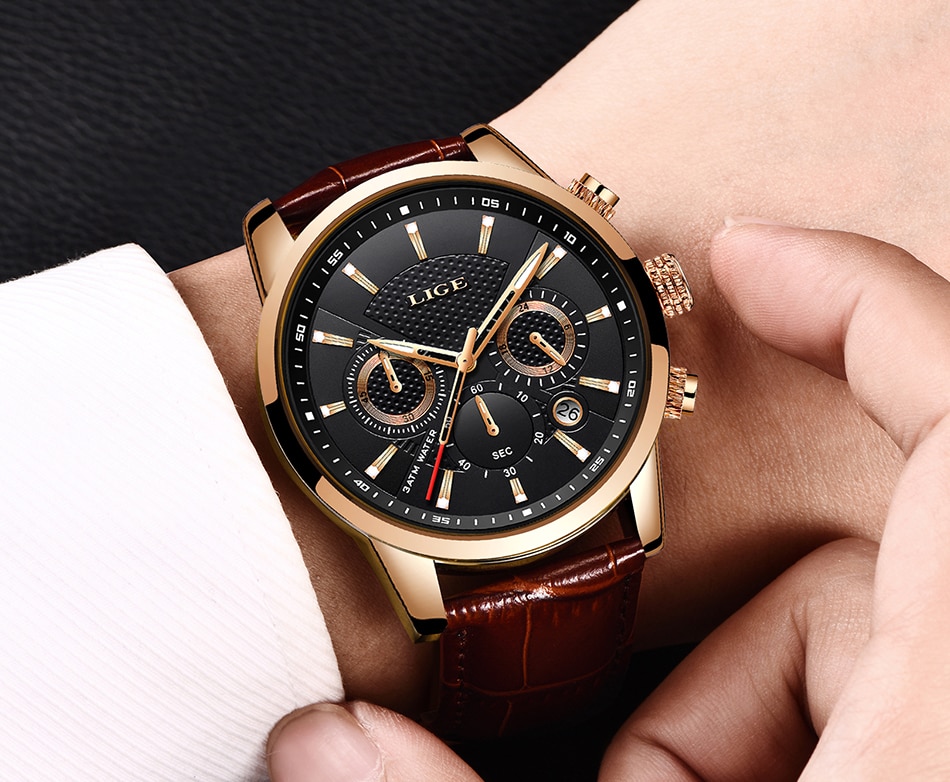 Solid Leather Watch for Men