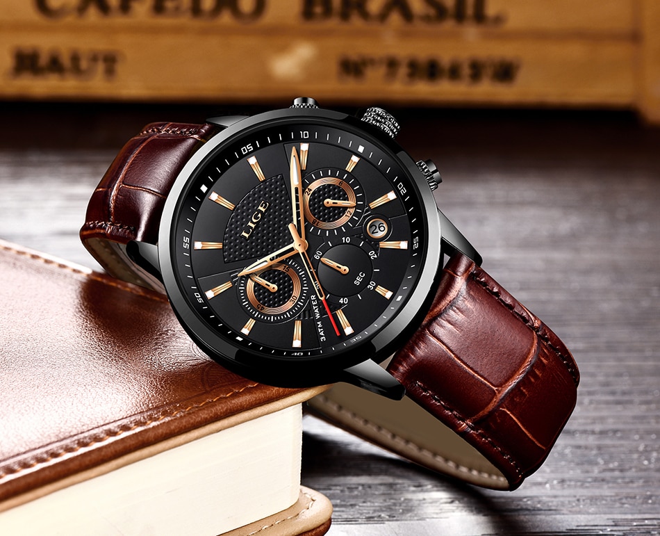 Solid Leather Watch for Men