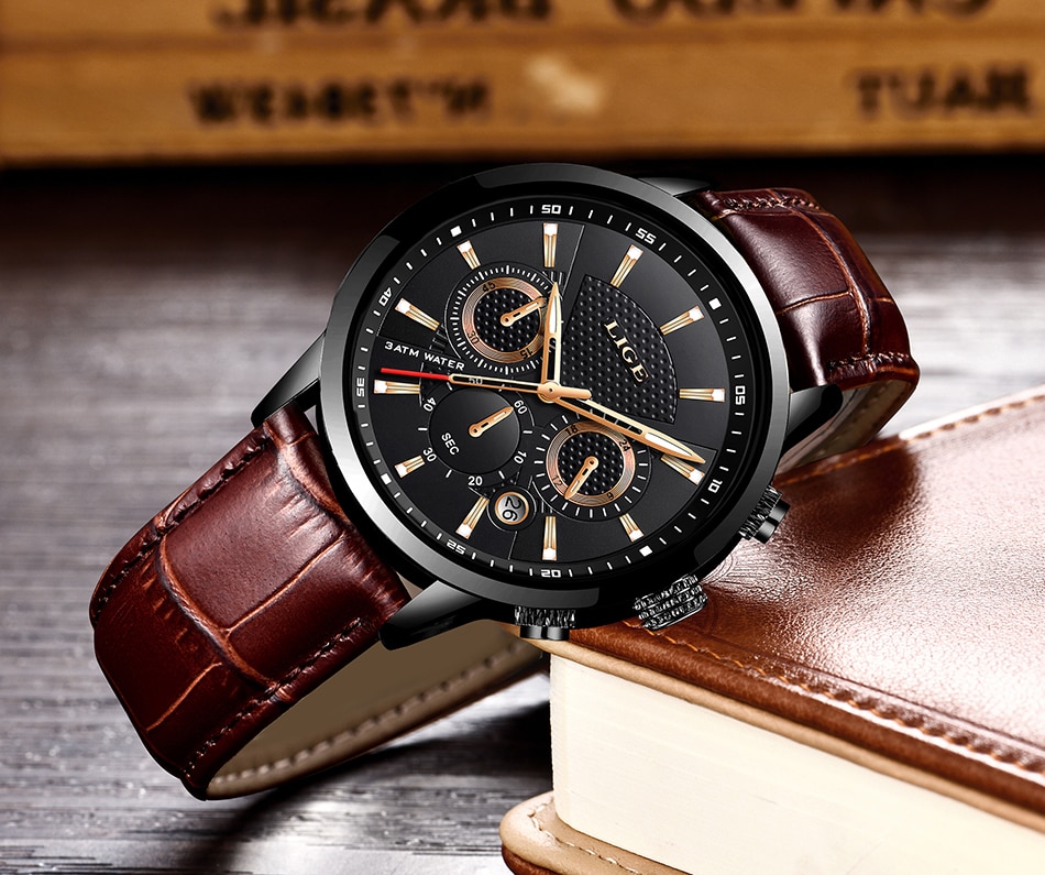 Solid Leather Watch for Men