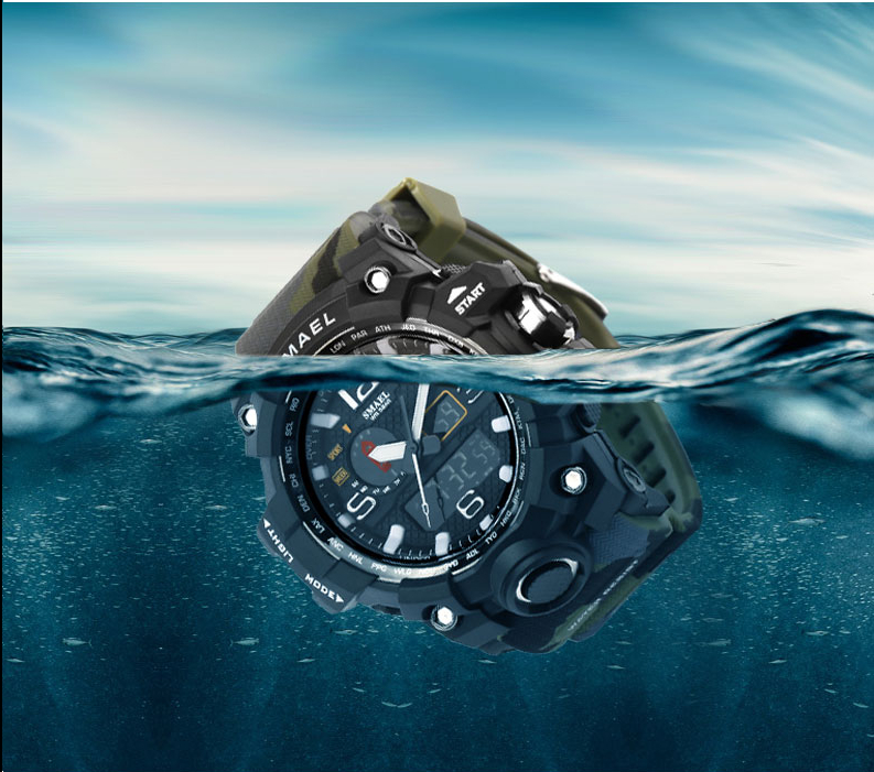 Men's Camouflage Print LED Watches