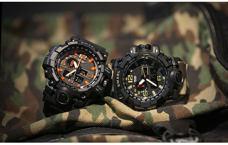 Men's Camouflage Print LED Watches