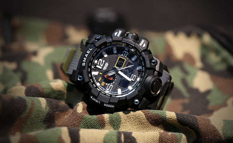 Men's Camouflage Print LED Watches