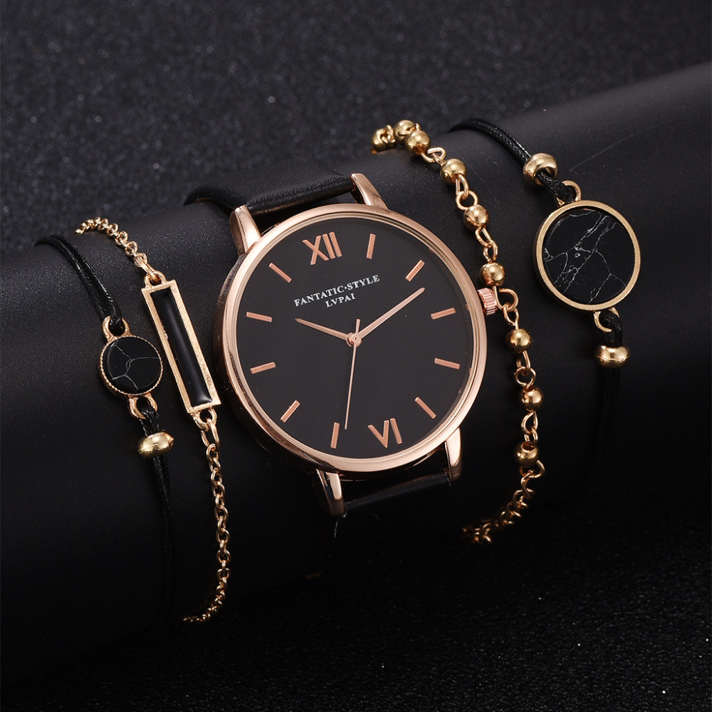 5pcs Woman Quartz Wristwatch with Bracelet