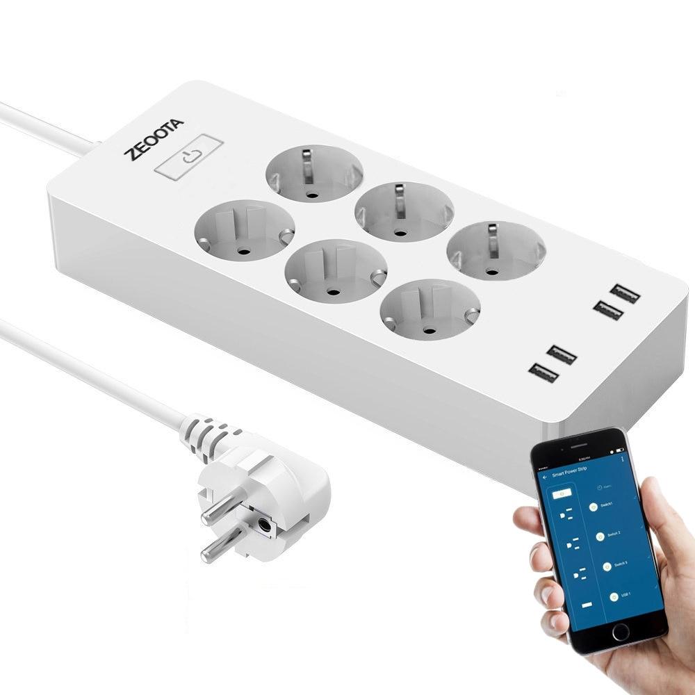 6-Socket WiFi Power Strip with USB Ports