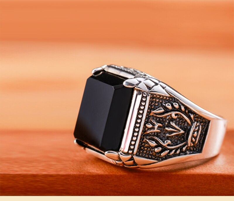 Men's 925 Silver Onyx Ring