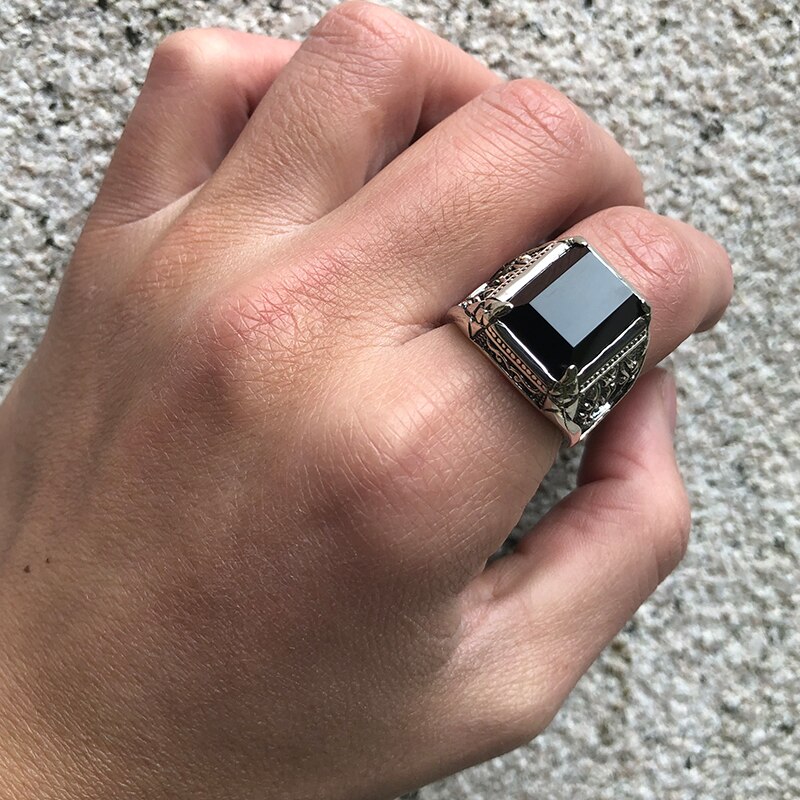 Men's 925 Silver Onyx Ring