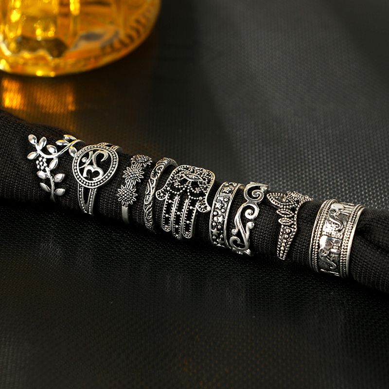 Women's Boho Ring 9 pcs Set