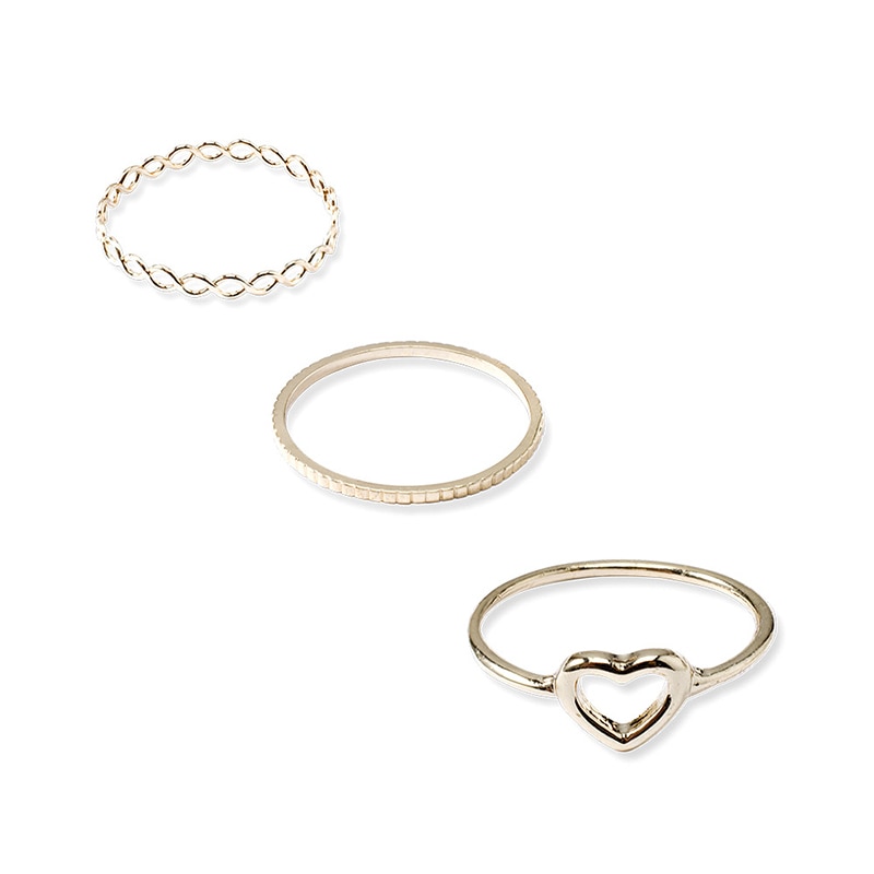 Women's Geometric Joint Rings Set