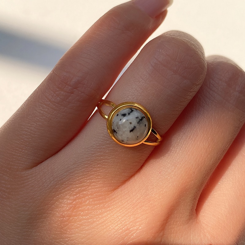 Natural Stone Open Ring for Women