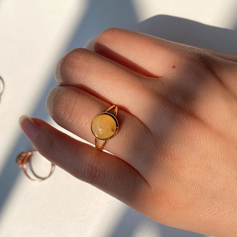 Natural Stone Open Ring for Women