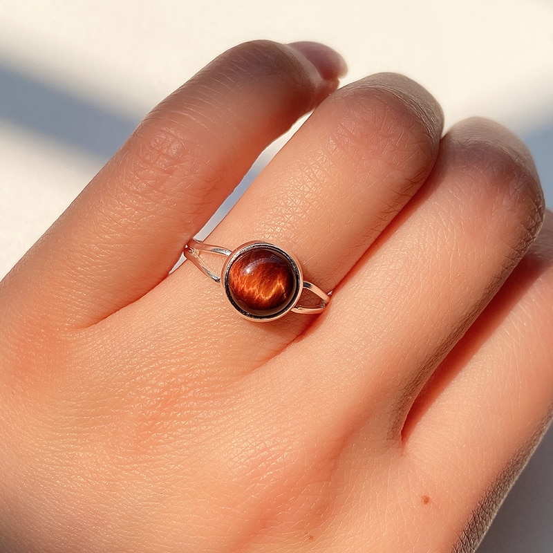 Natural Stone Open Ring for Women