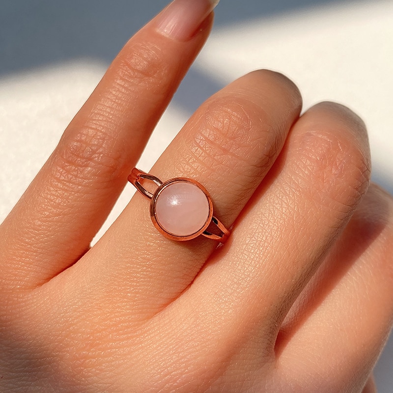 Natural Stone Open Ring for Women