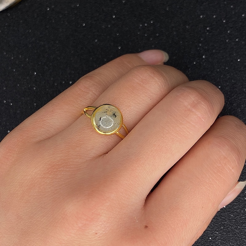 Natural Stone Open Ring for Women