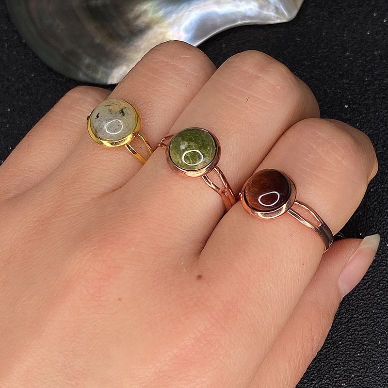 Natural Stone Open Ring for Women