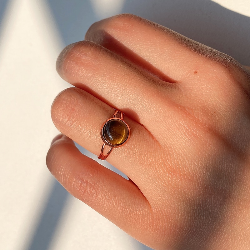 Natural Stone Open Ring for Women