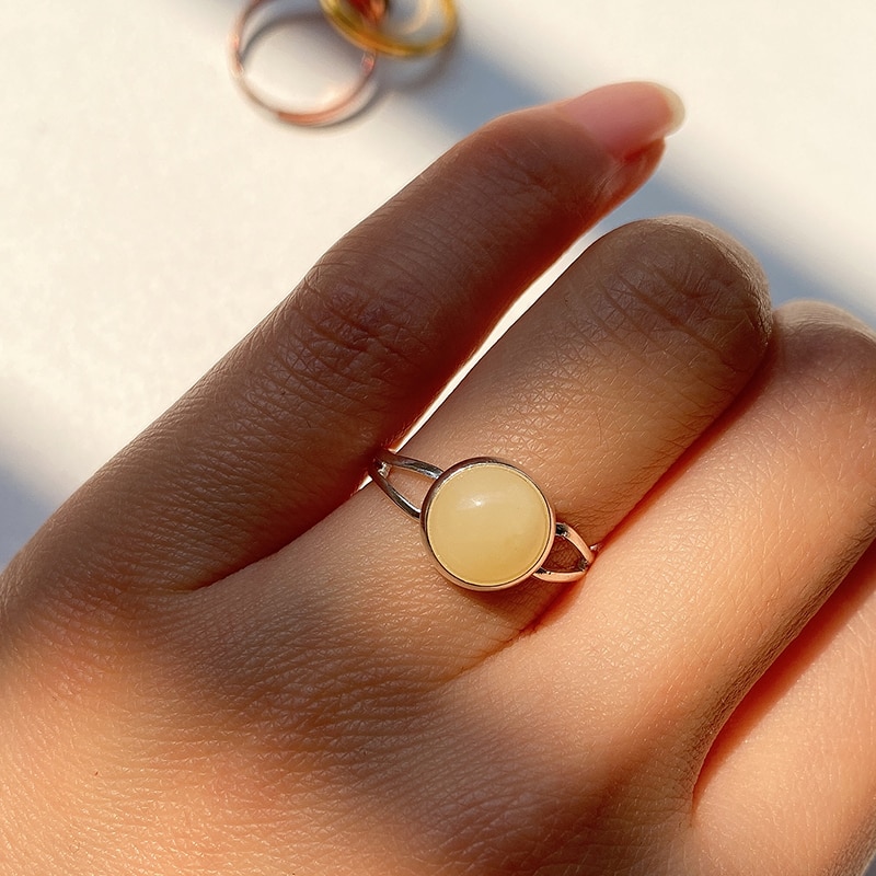 Natural Stone Open Ring for Women