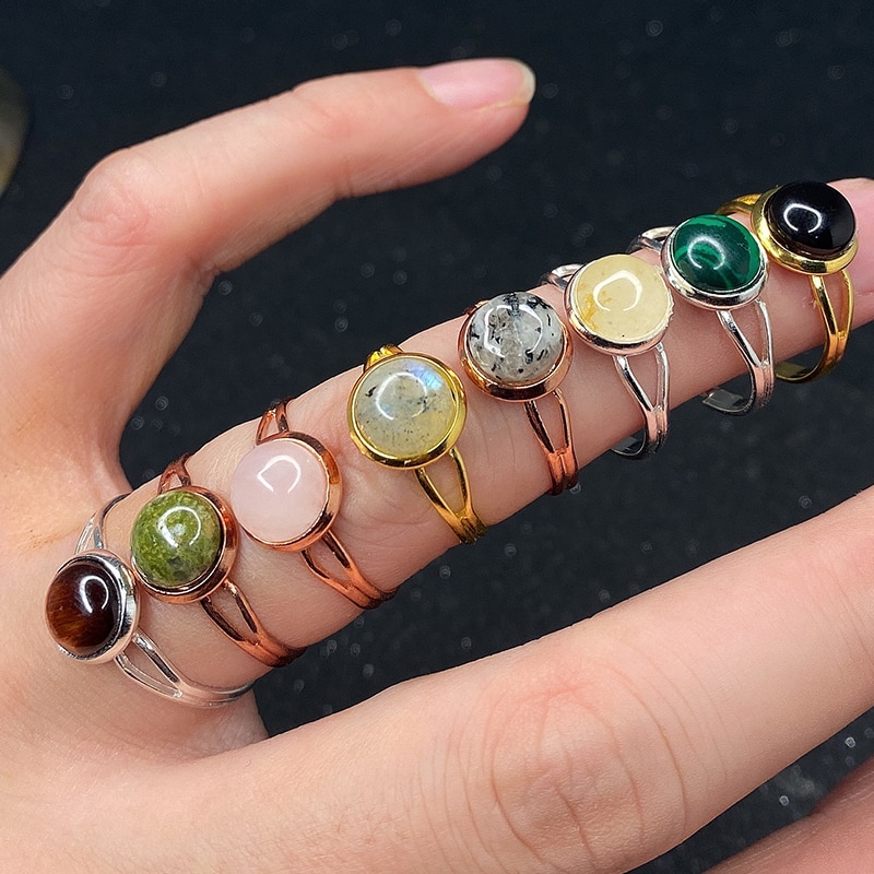Natural Stone Open Ring for Women
