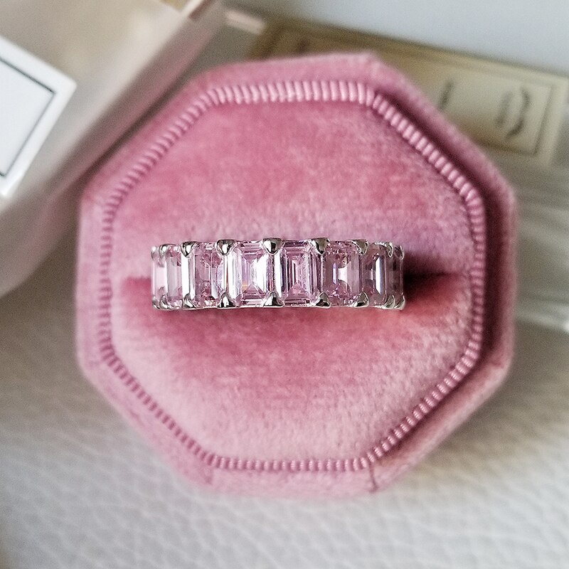 Luxury 925 Sterling Silver Pink Ring