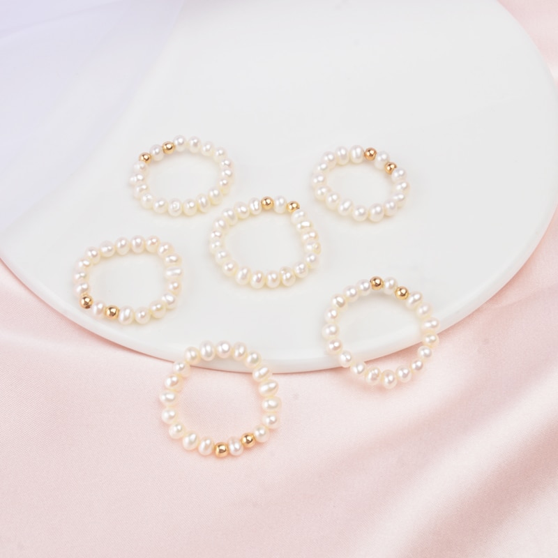 Minimal 925 Sterling Natural Pearl Rings for Women