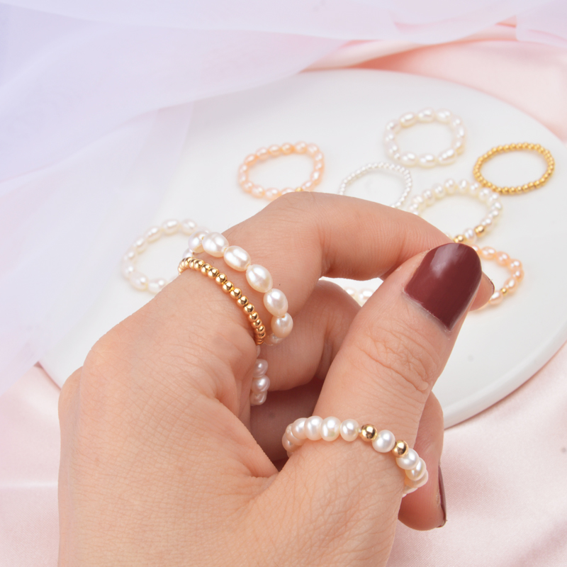 Minimal 925 Sterling Natural Pearl Rings for Women