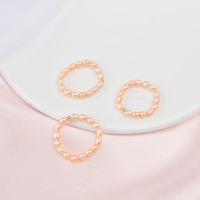 Minimal 925 Sterling Natural Pearl Rings for Women