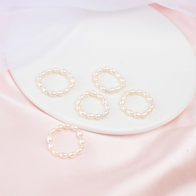 Minimal 925 Sterling Natural Pearl Rings for Women