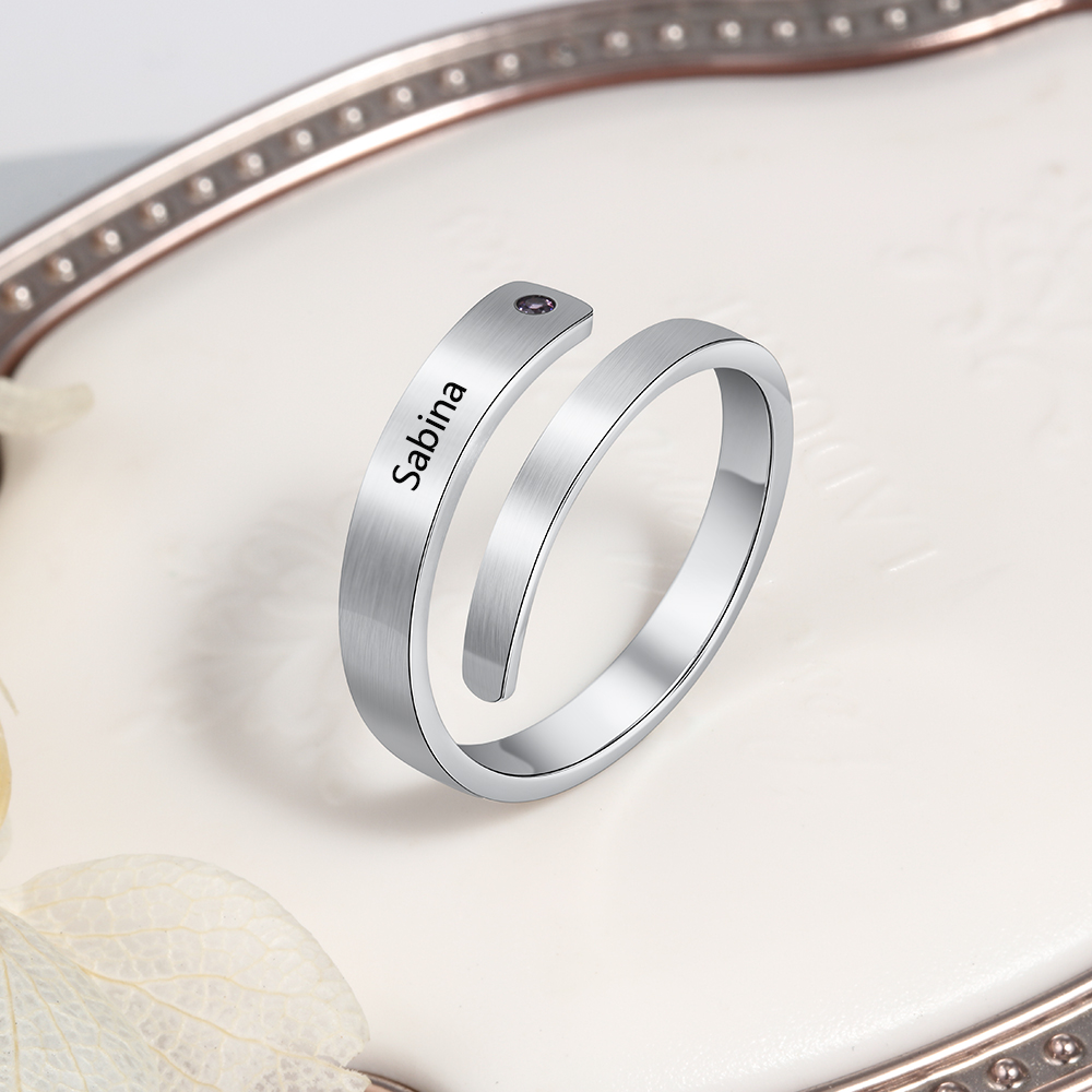 Personalized Spiral Stainless Steel Ring