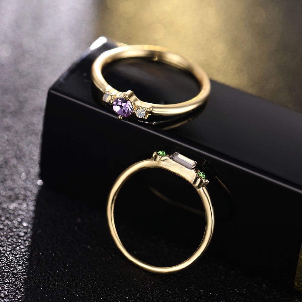 Women's Gold Ring Set 4 Pcs